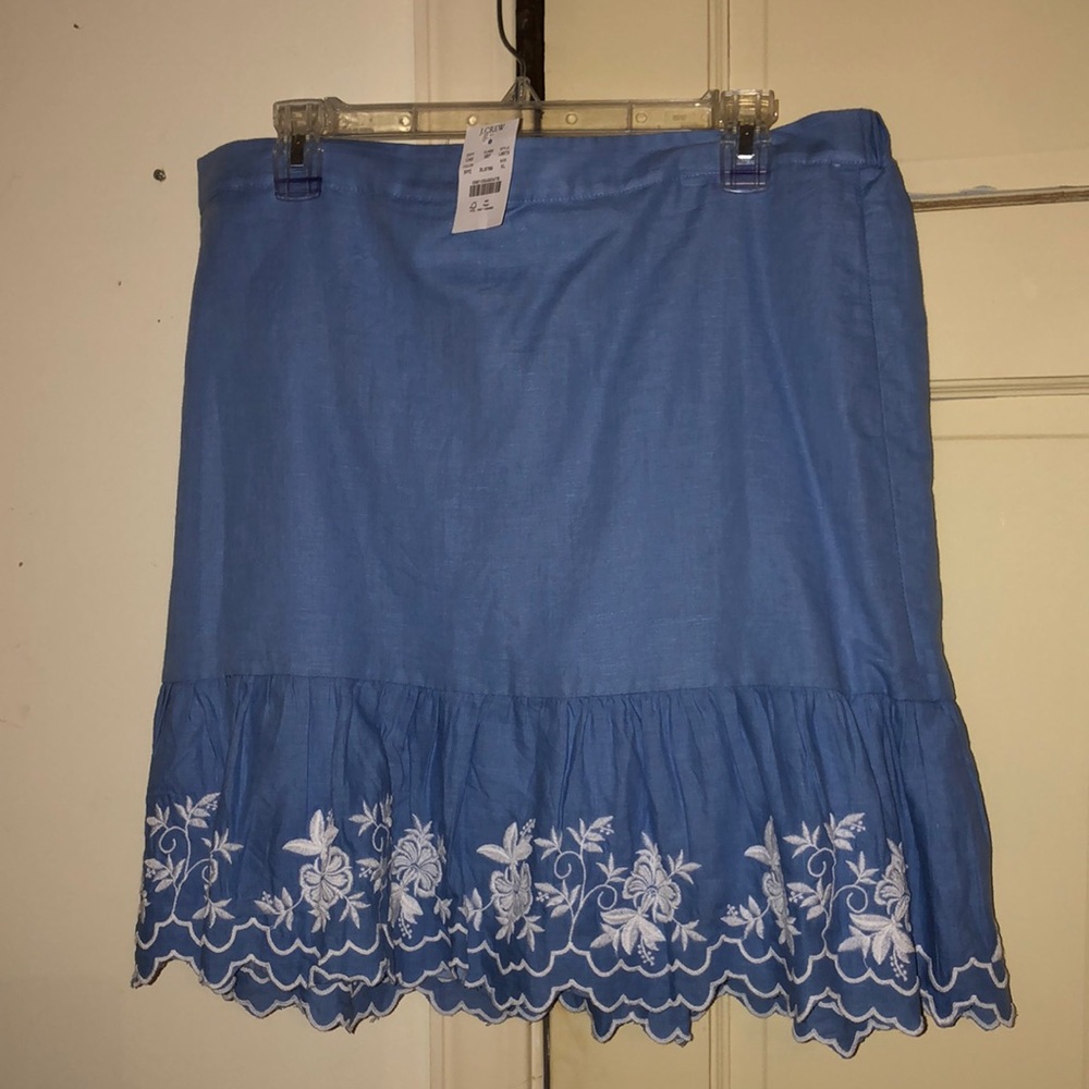 J. Crew embroidered skirt